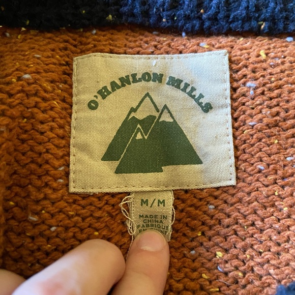 Cozy Orange and Navy Sweater - Picture 2 of 2